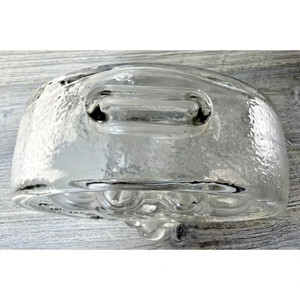 Vintage Anchor Hocking Disney Mickey & Minney Mouse Clear Glass Coin Piggy Bank